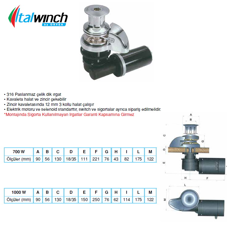 SMART ZİNCİR IRGATI 700 W-12 V H.FENERLİ 06 MM ZİNCİR