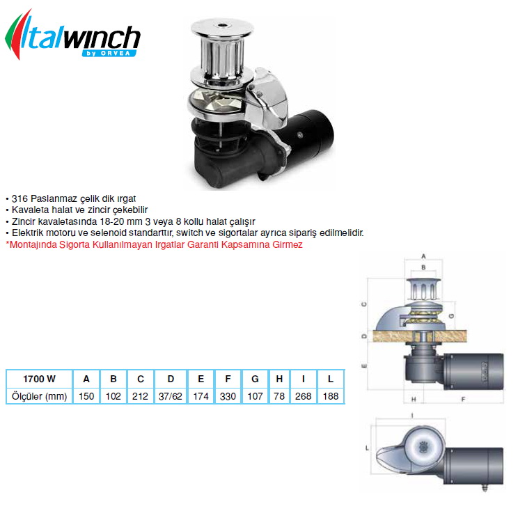 ORCHID ZİNCİR IRGATI 2000 W-24 V H.FENERLİ 12 MM ZİN.