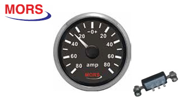 AMPERMETRE 12-24 V SİYAH + ŞÖNT DAHİL