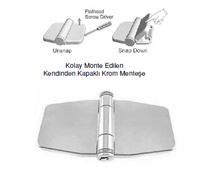 KENDİNDEN KAPAKLI MENTEŞE 40X80 MM